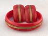 BB41 red bakelite bangle/dress clips